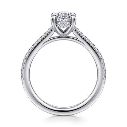 Aline - 14K White Gold Oval Diamond Engagement Ring