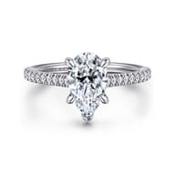 Aline - 14K White Gold Pear Shape Diamond Engagement Ring