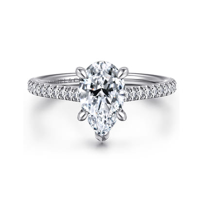 Aline - 14K White Gold Pear Shape Diamond Engagement Ring