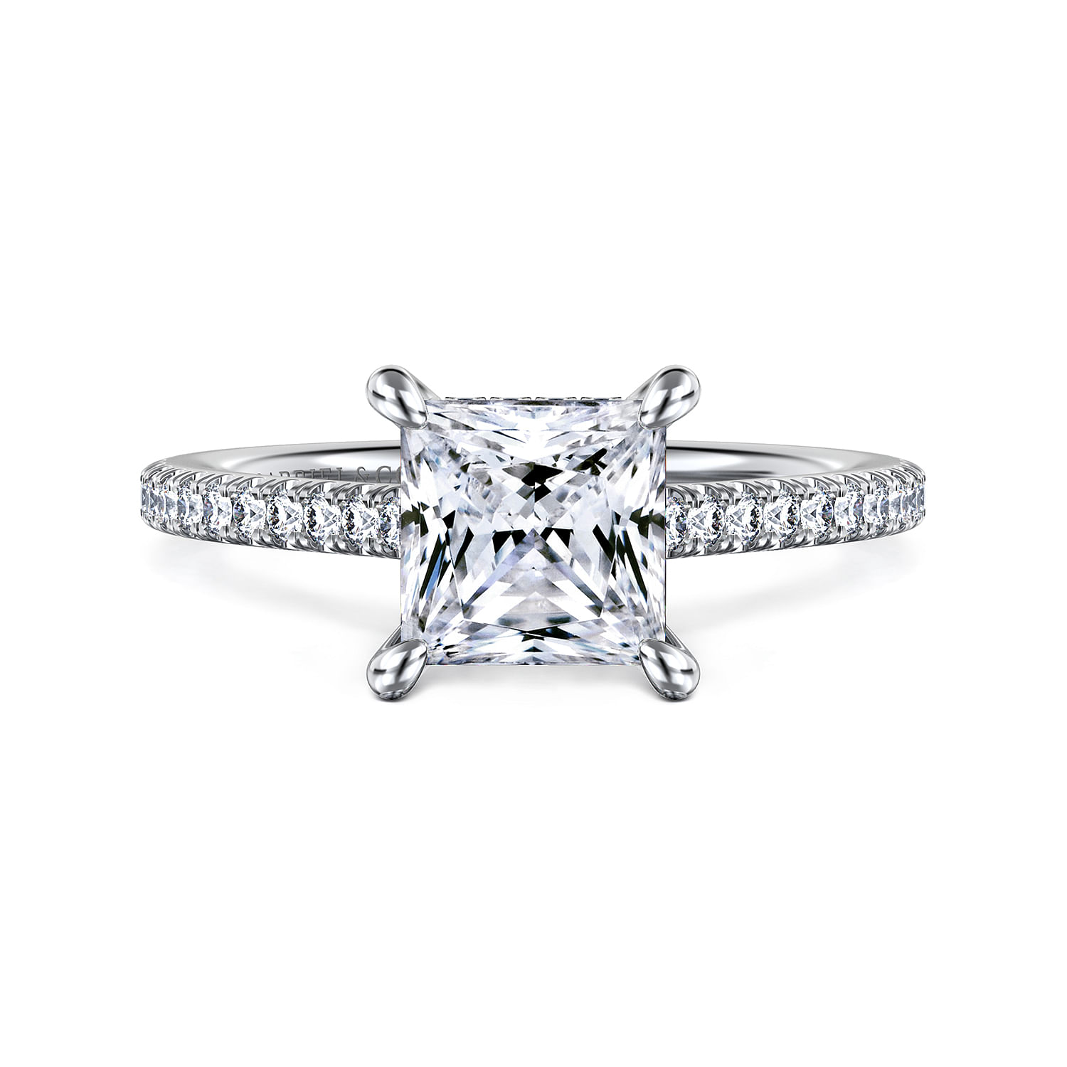Aline - 14K White Gold Princess Cut Diamond Engagement Ring