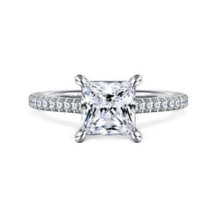 Aline - 14K White Gold Princess Cut Diamond Engagement Ring