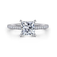 Aline - 14K White Gold Princess Cut Diamond Engagement Ring