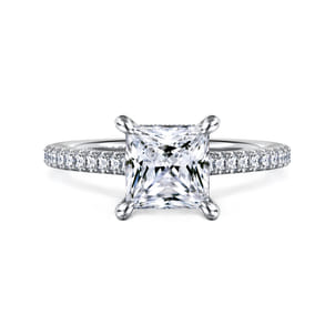 Aline - 14K White Gold Princess Cut Diamond Engagement Ring