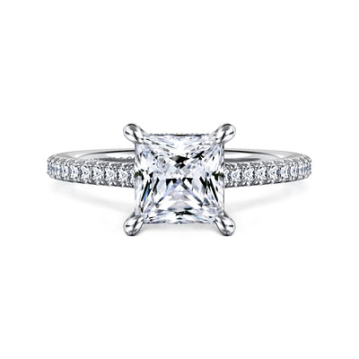 Aline - 14K White Gold Princess Cut Diamond Engagement Ring