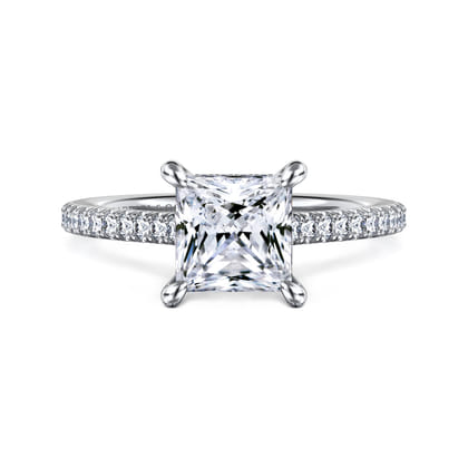 Aline - 14K White Gold Princess Cut Diamond Engagement Ring