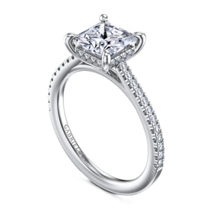 Aline - 14K White Gold Princess Cut Diamond Engagement Ring