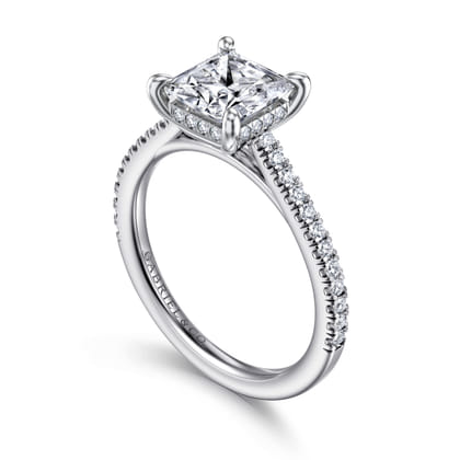 Aline - 14K White Gold Princess Cut Diamond Engagement Ring