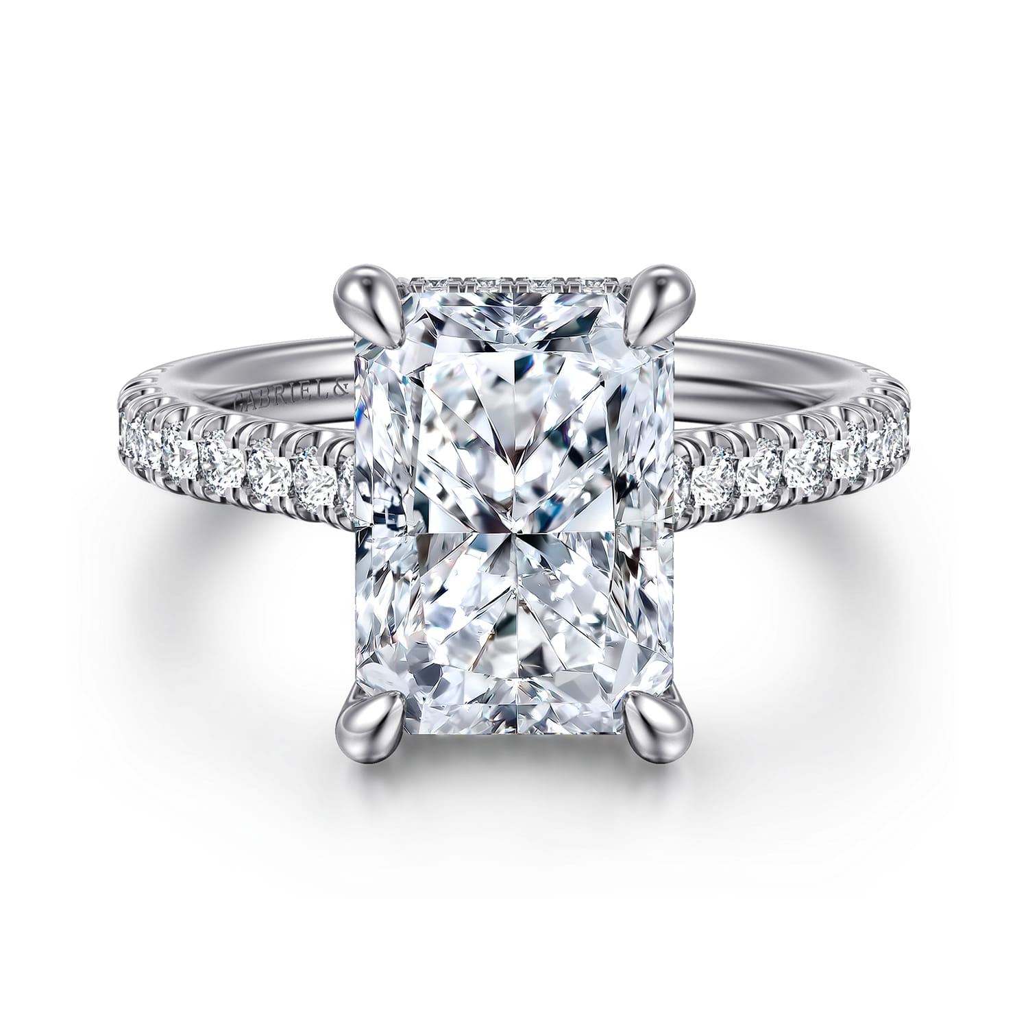 Aline - 14K White Gold Radiant Cut Diamond Engagement Ring