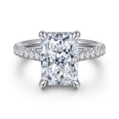 Aline - 14K White Gold Radiant Cut Diamond Engagement Ring