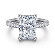 Aline - 14K White Gold Radiant Cut Diamond Engagement Ring
