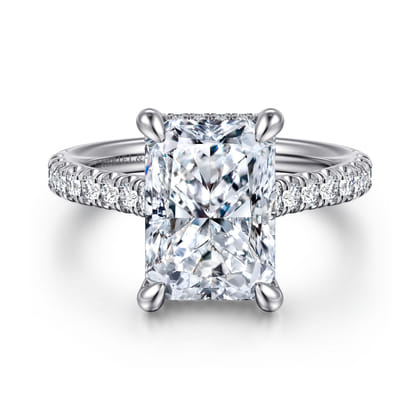 Aline - 14K White Gold Radiant Cut Diamond Engagement Ring
