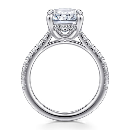 Aline - 14K White Gold Radiant Cut Diamond Engagement Ring
