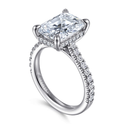 Aline - 14K White Gold Radiant Cut Diamond Engagement Ring