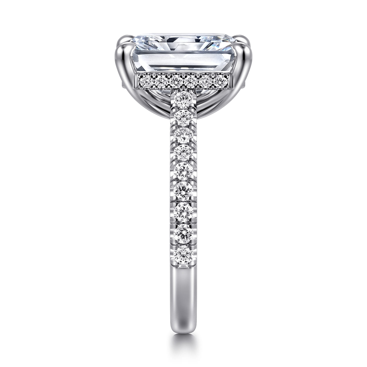 Aline - 14K White Gold Radiant Cut Diamond Engagement Ring