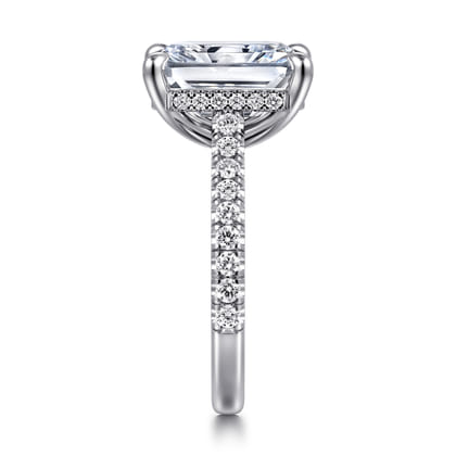 Aline - 14K White Gold Radiant Cut Diamond Engagement Ring