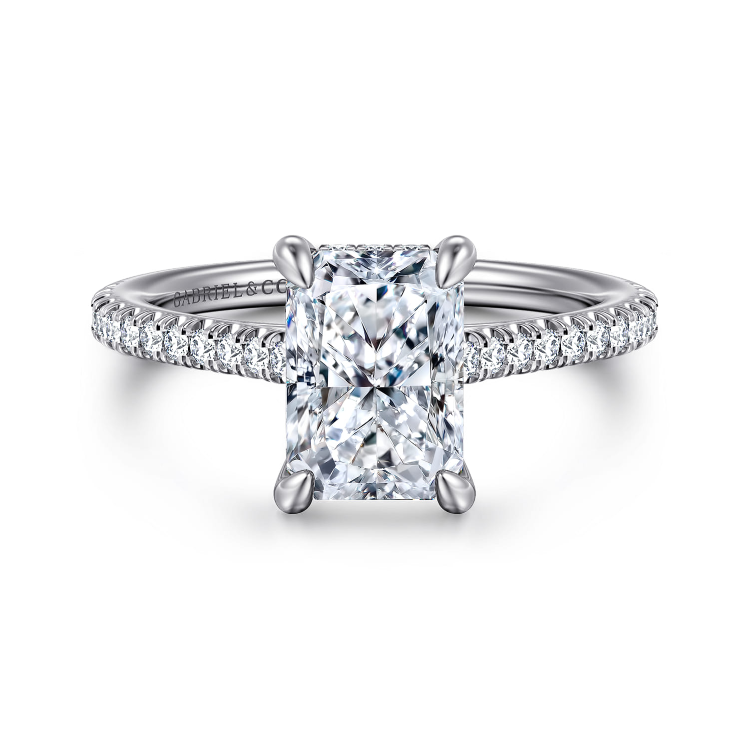 Aline - 14K White Gold Radiant Cut Diamond Engagement Ring