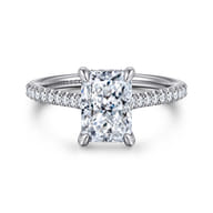 Aline - 14K White Gold Radiant Cut Diamond Engagement Ring