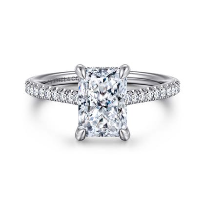 Aline - 14K White Gold Radiant Cut Diamond Engagement Ring