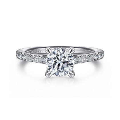 Aline - 14K White Gold Round Diamond Engagement Ring