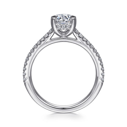 Aline - 14K White Gold Round Diamond Engagement Ring