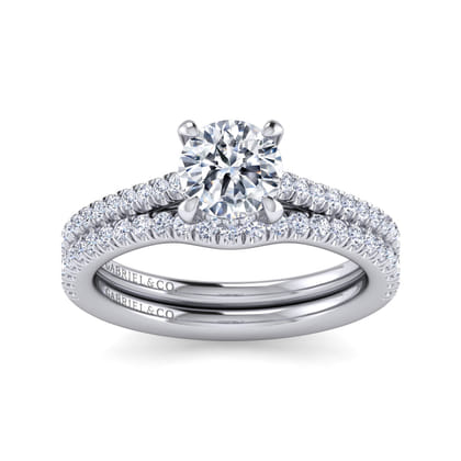 Aline - 14K White Gold Round Diamond Engagement Ring