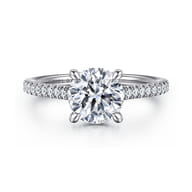 Aline - 14K White Gold Round Diamond Engagement Ring