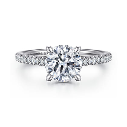Aline - 14K White Gold Round Diamond Engagement Ring