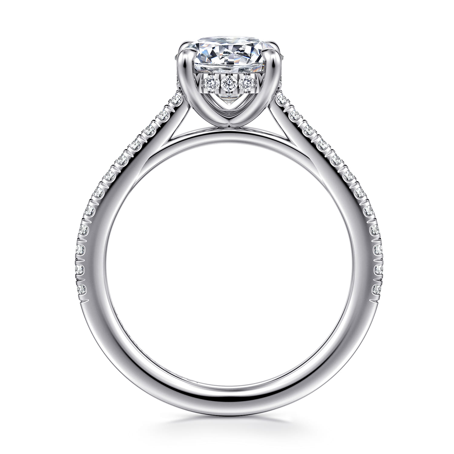 Aline - 14K White Gold Round Diamond Engagement Ring