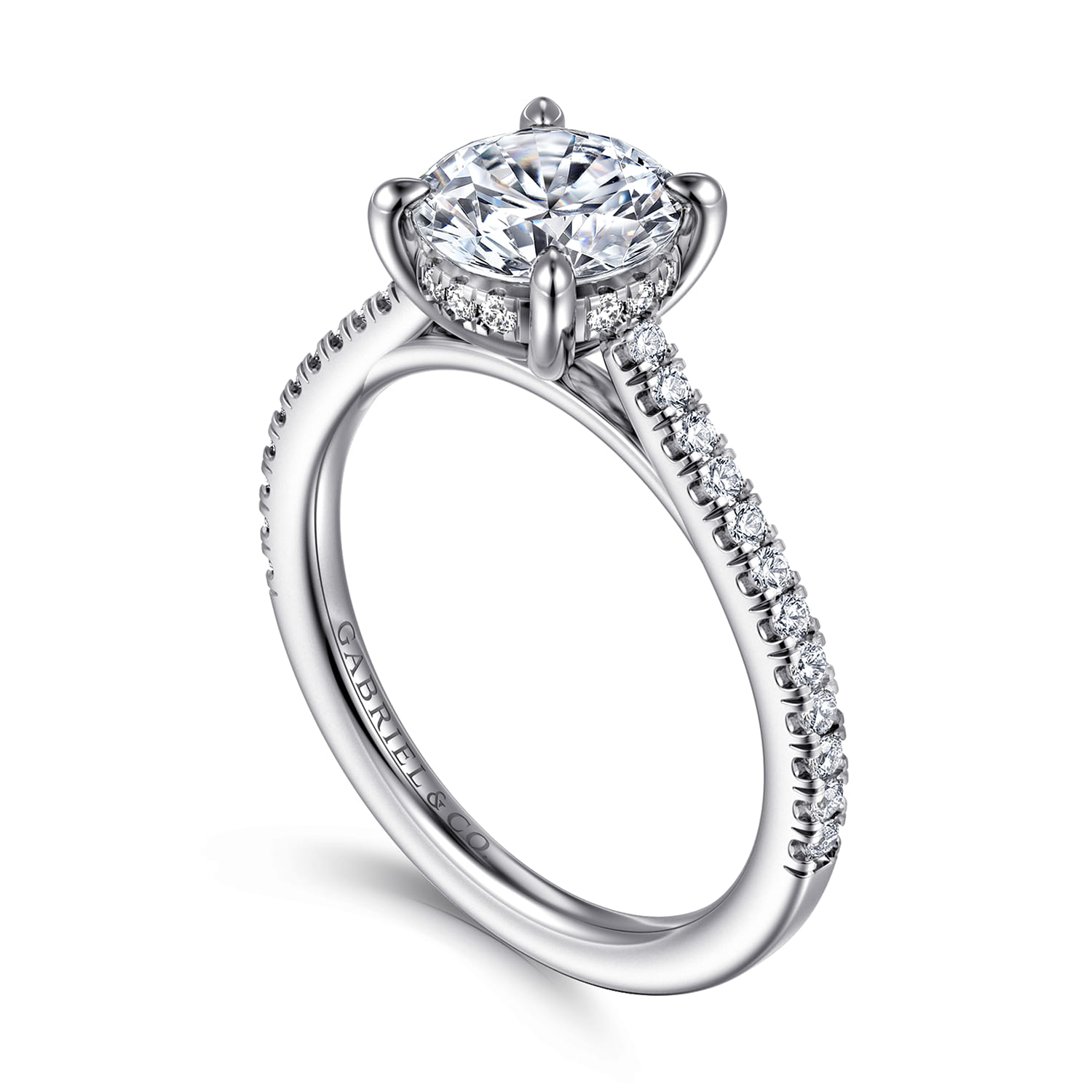 Aline - 14K White Gold Round Diamond Engagement Ring
