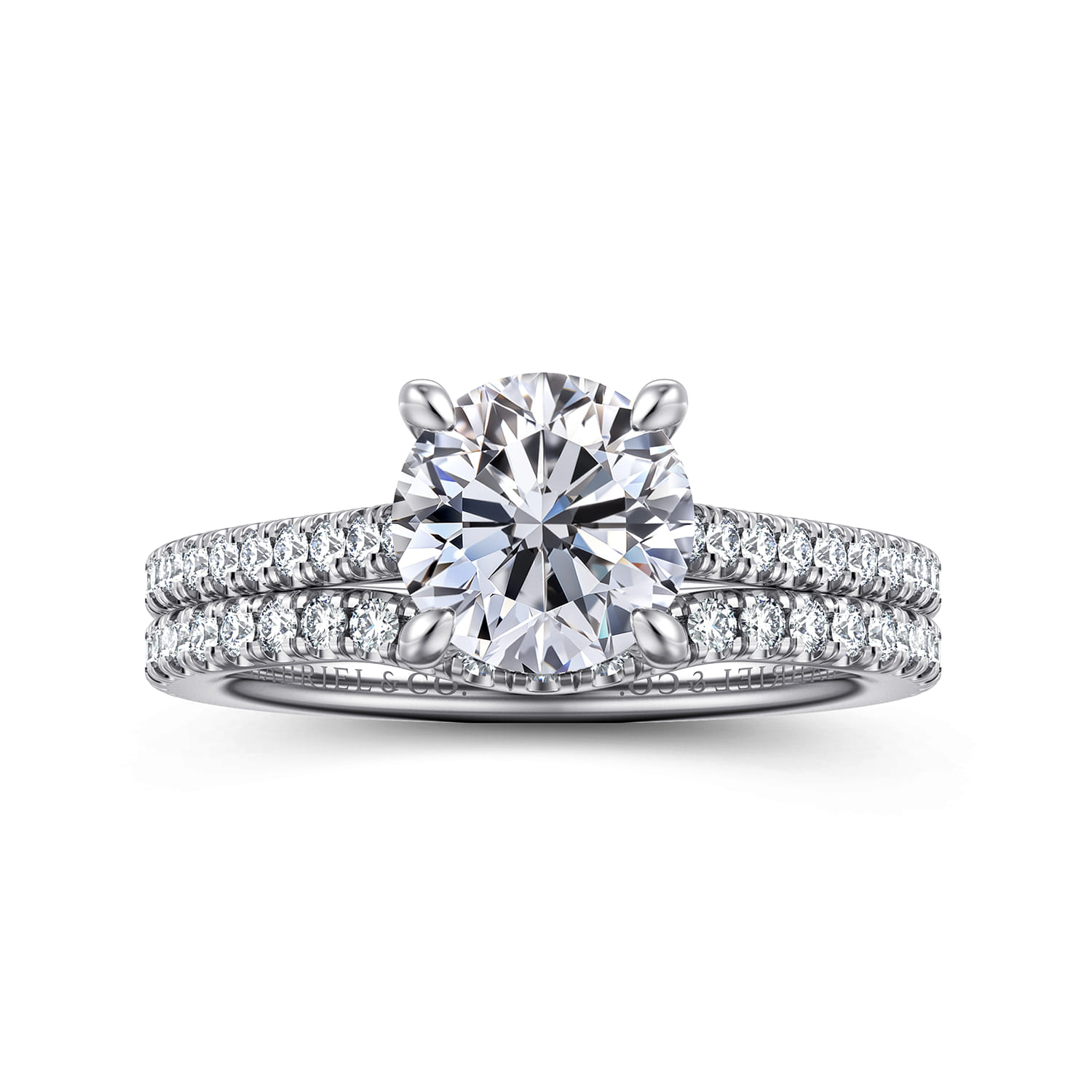 Aline - 14K White Gold Round Diamond Engagement Ring