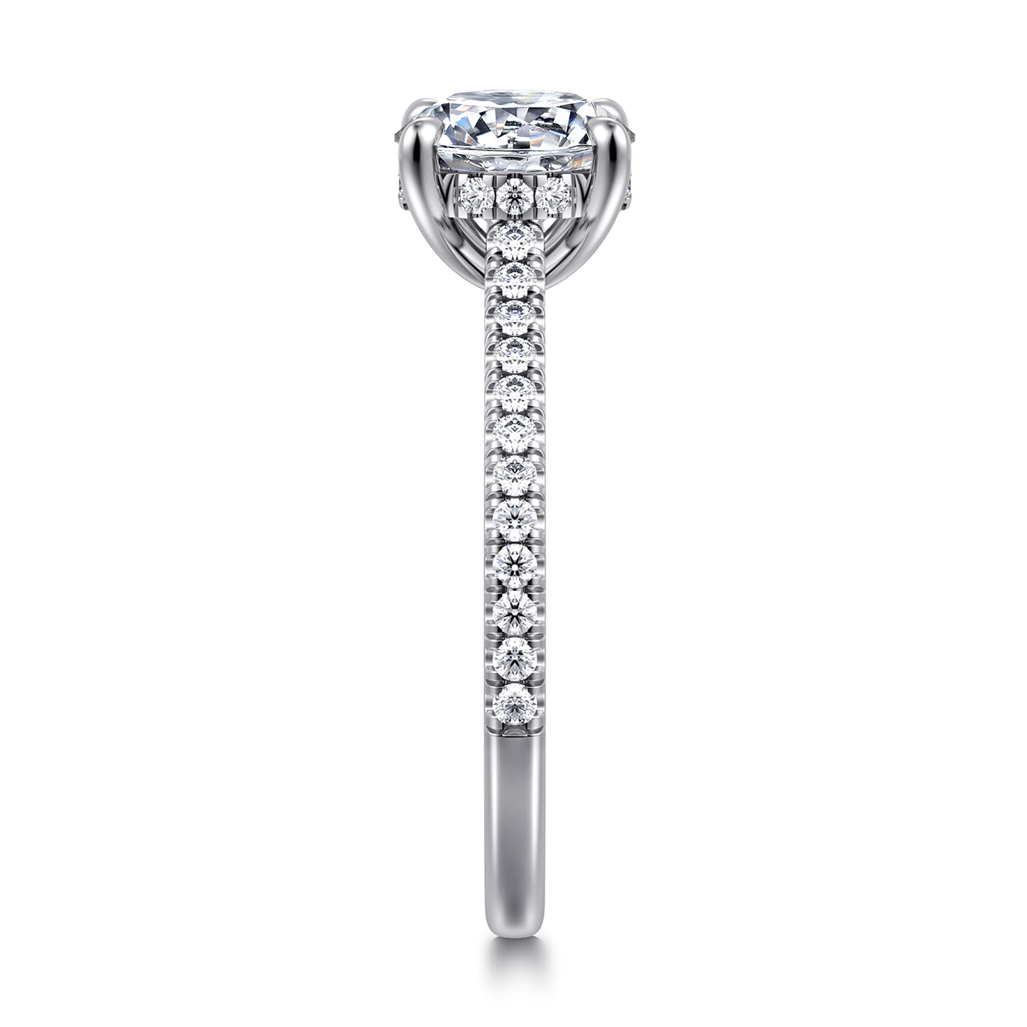 Aline - 14K White Gold Round Diamond Engagement Ring
