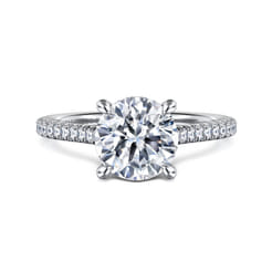 Aline - 14K White Gold Round Diamond Engagement Ring