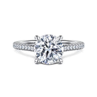 Aline - 14K White Gold Round Diamond Engagement Ring