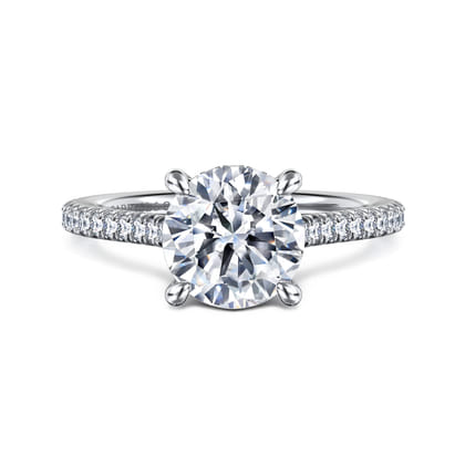 Aline - 14K White Gold Round Diamond Engagement Ring