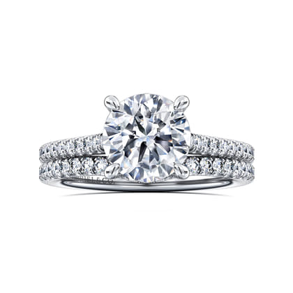 Aline - 14K White Gold Round Diamond Engagement Ring