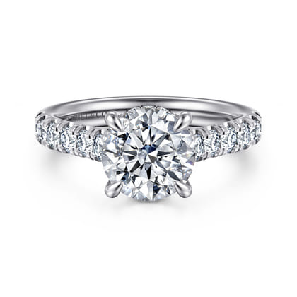 Aline - 14K White Gold Round Diamond Engagement Ring