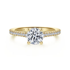 14K Yellow Gold Round Diamond Engagement Ring