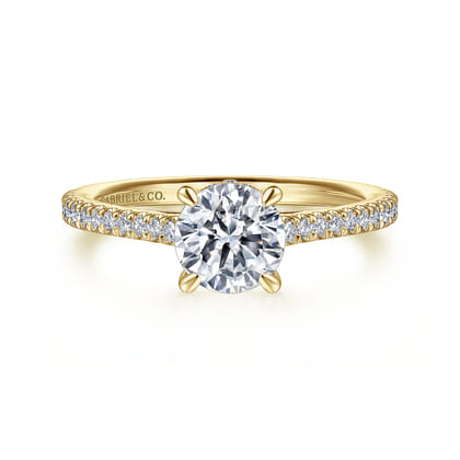 Aline - 14K Yellow Gold Round Diamond Engagement Ring