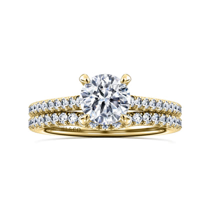 Aline - 14K Yellow Gold Round Diamond Engagement Ring