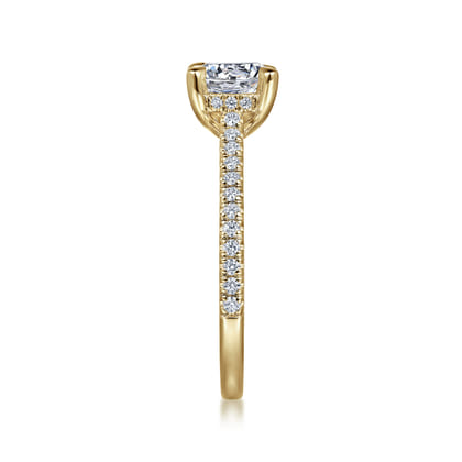 Aline - 14K Yellow Gold Round Diamond Engagement Ring