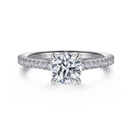 Aline - Platinum Round Diamond Engagement Ring