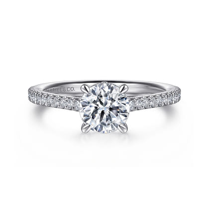 Aline - Platinum Round Diamond Engagement Ring