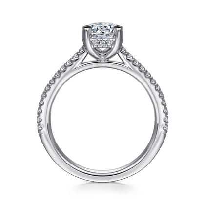 Aline - Platinum Round Diamond Engagement Ring