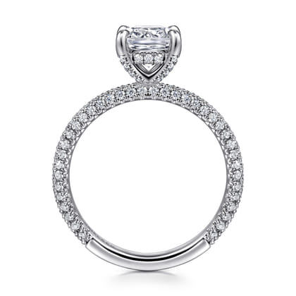 Alinna - 14K White Gold Cushion Cut Diamond Engagement Ring