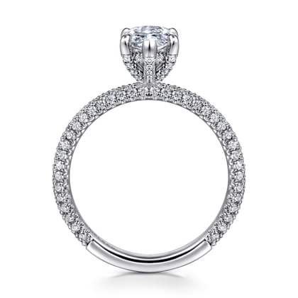 Alinna - 14K White Gold Marquise Shape Diamond Engagement Ring