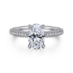 Alinna - 14K White Gold Oval Diamond Engagement Ring