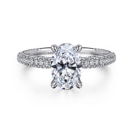 Alinna - 14K White Gold Oval Diamond Engagement Ring