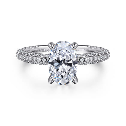 Alinna - 14K White Gold Oval Diamond Engagement Ring