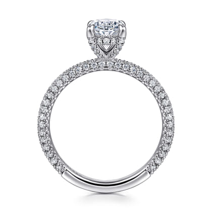 Alinna - 14K White Gold Oval Diamond Engagement Ring