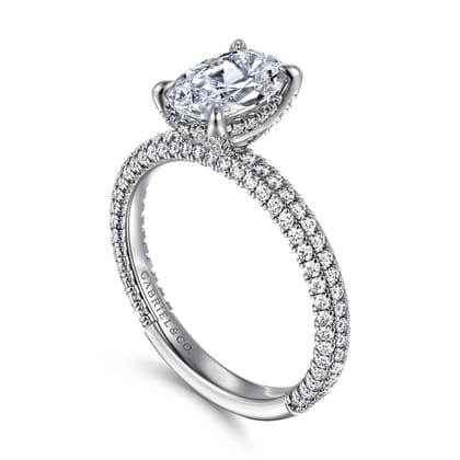 Alinna - 14K White Gold Oval Diamond Engagement Ring